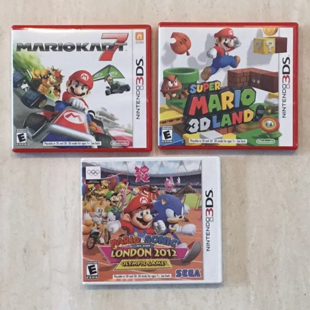 Backpack & Mario Kart 7 Nintendo 3DS Game & Super Mario 3D Land & Sonic Olympics